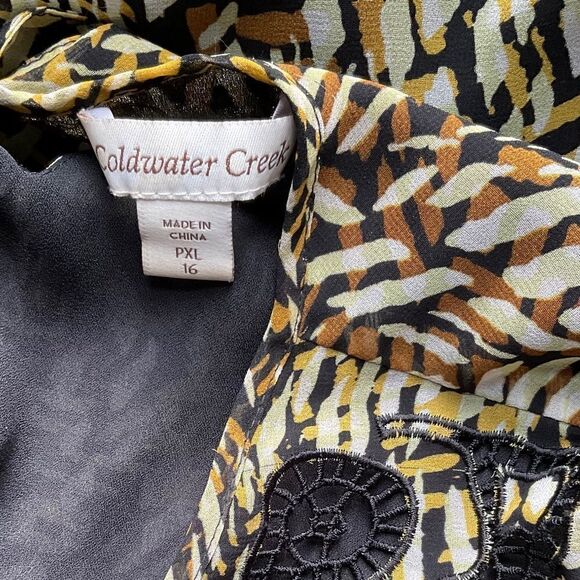 Green, Black and Tan Tunic size PXL 16 Coldwater Creek - Picture 6 of 6